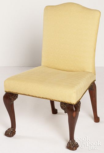 GEORGE III MAHOGANY BACK STOOL, CA.