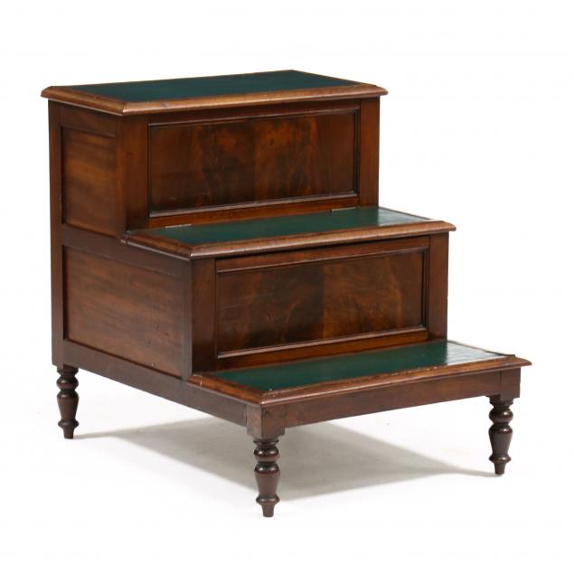 GEORGE III MAHOGANY BED STEPS / POT