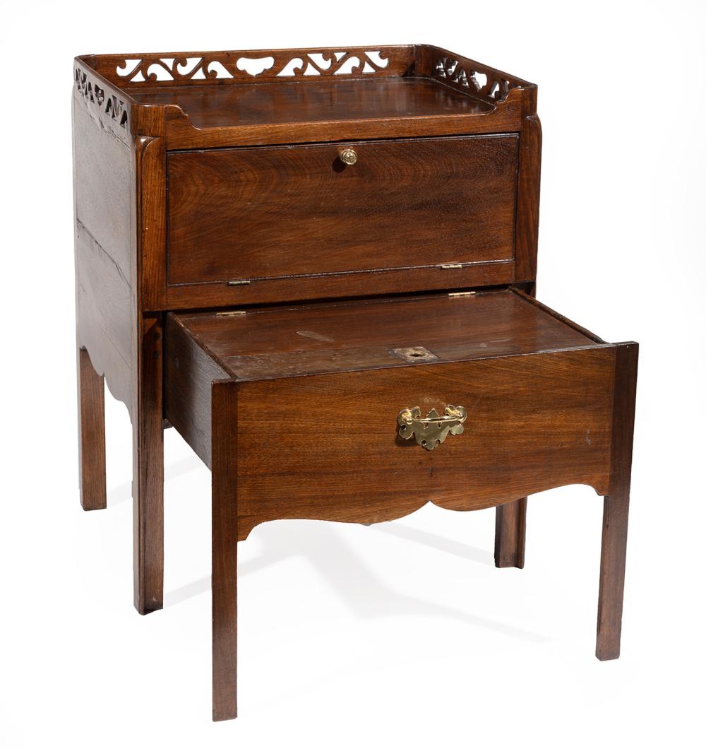 GEORGE III MAHOGANY BEDSIDE