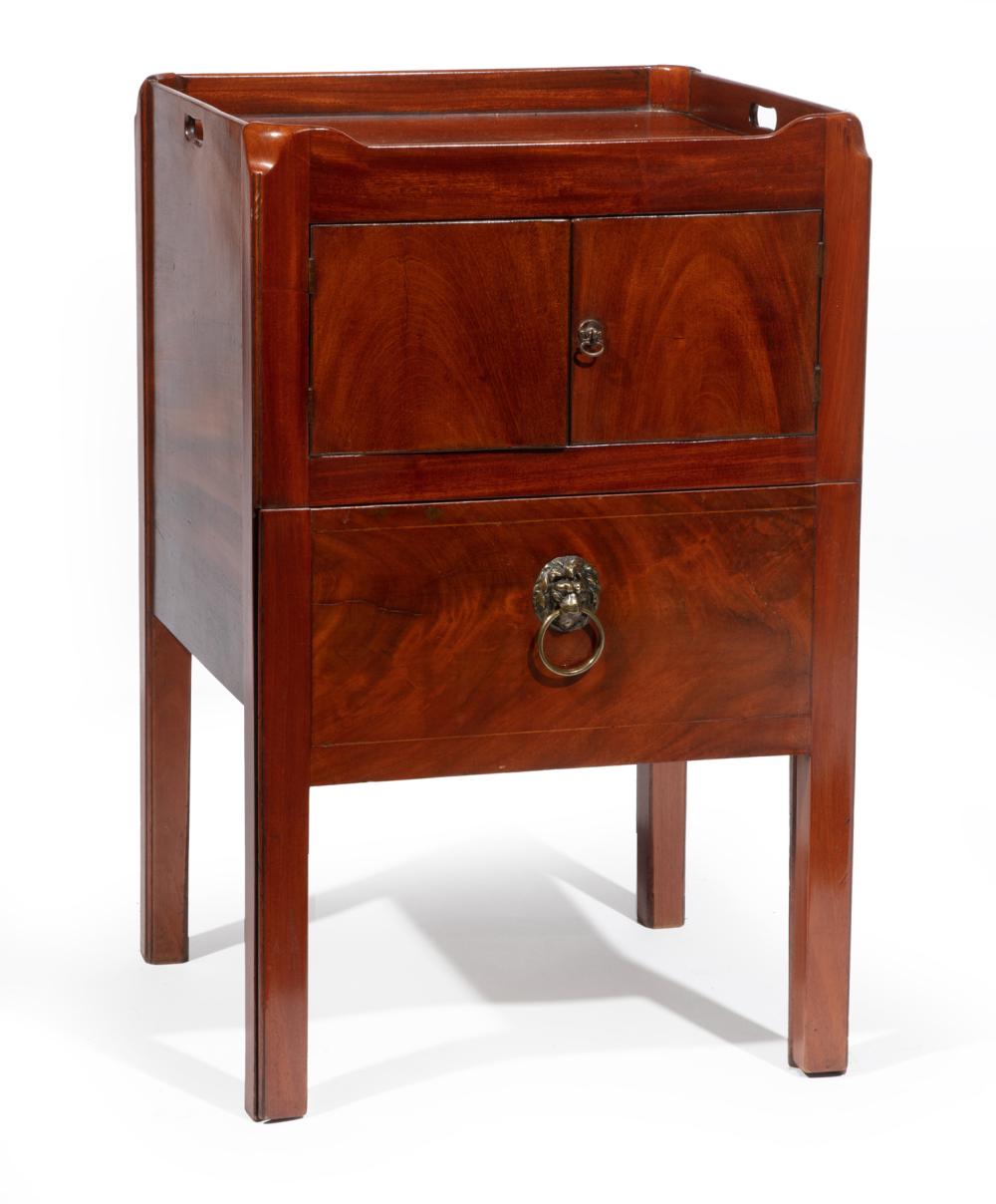 GEORGE III MAHOGANY BEDSIDE