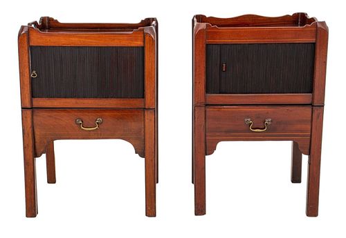 GEORGE III MAHOGANY BEDSIDE