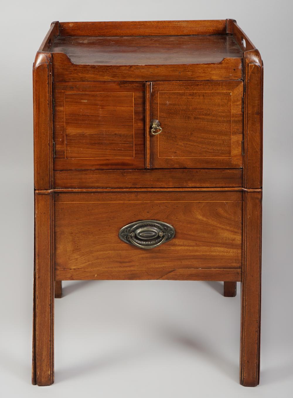 GEORGE III MAHOGANY BEDSIDE