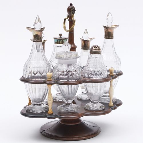 GEORGE III MAHOGANY, BONE AND BRASS