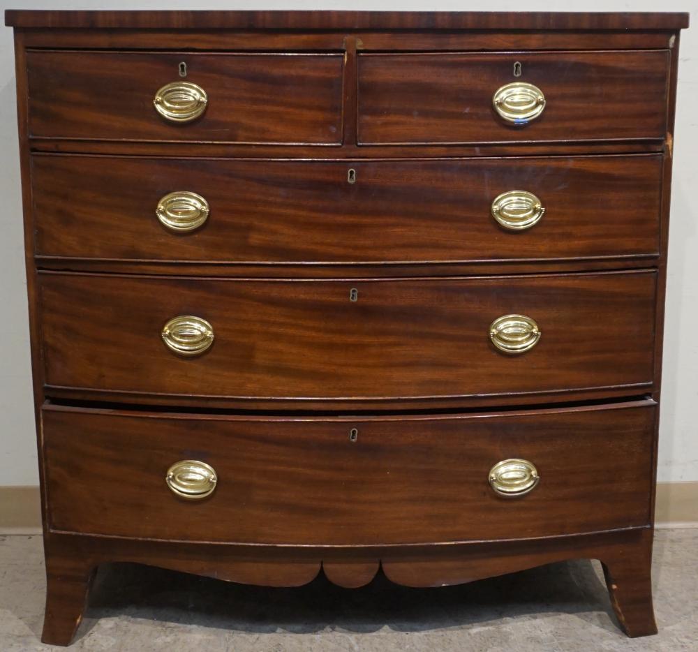 GEORGE III MAHOGANY BOW FRONT CHEST