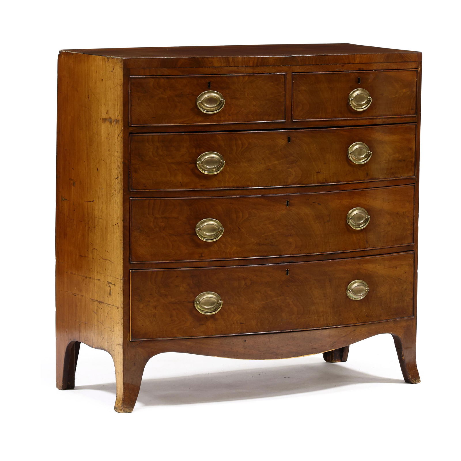 GEORGE III MAHOGANY BOW-FRONT CHEST