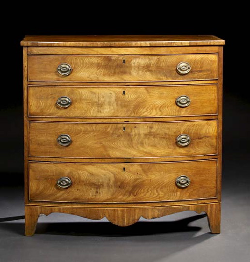 George III Mahogany Bowfront Chest,