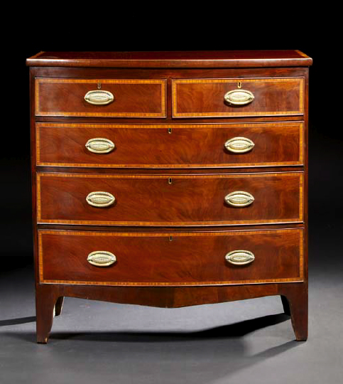 George III Mahogany Bowfront Chest,