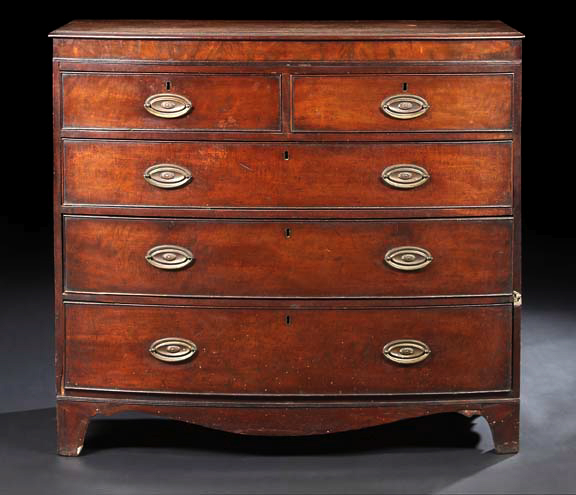 George III Mahogany Bowfront Chest,