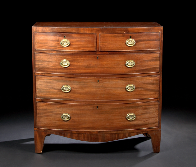 George III Mahogany Bowfront Chest,