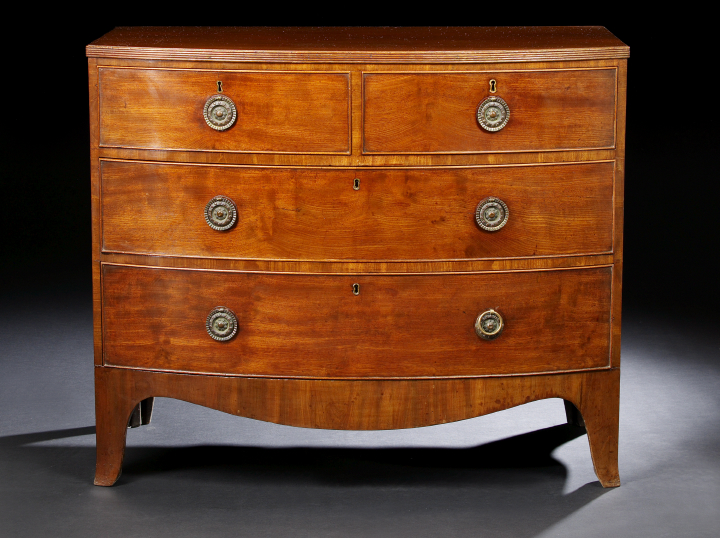 George III Mahogany Bowfront Chest,