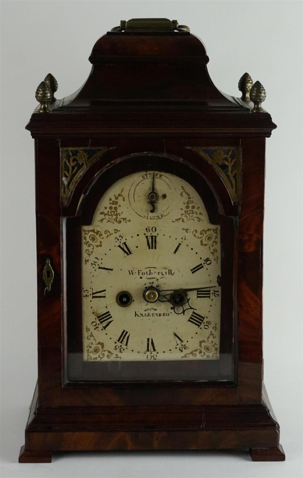 GEORGE III MAHOGANY BRACKET CLOCK