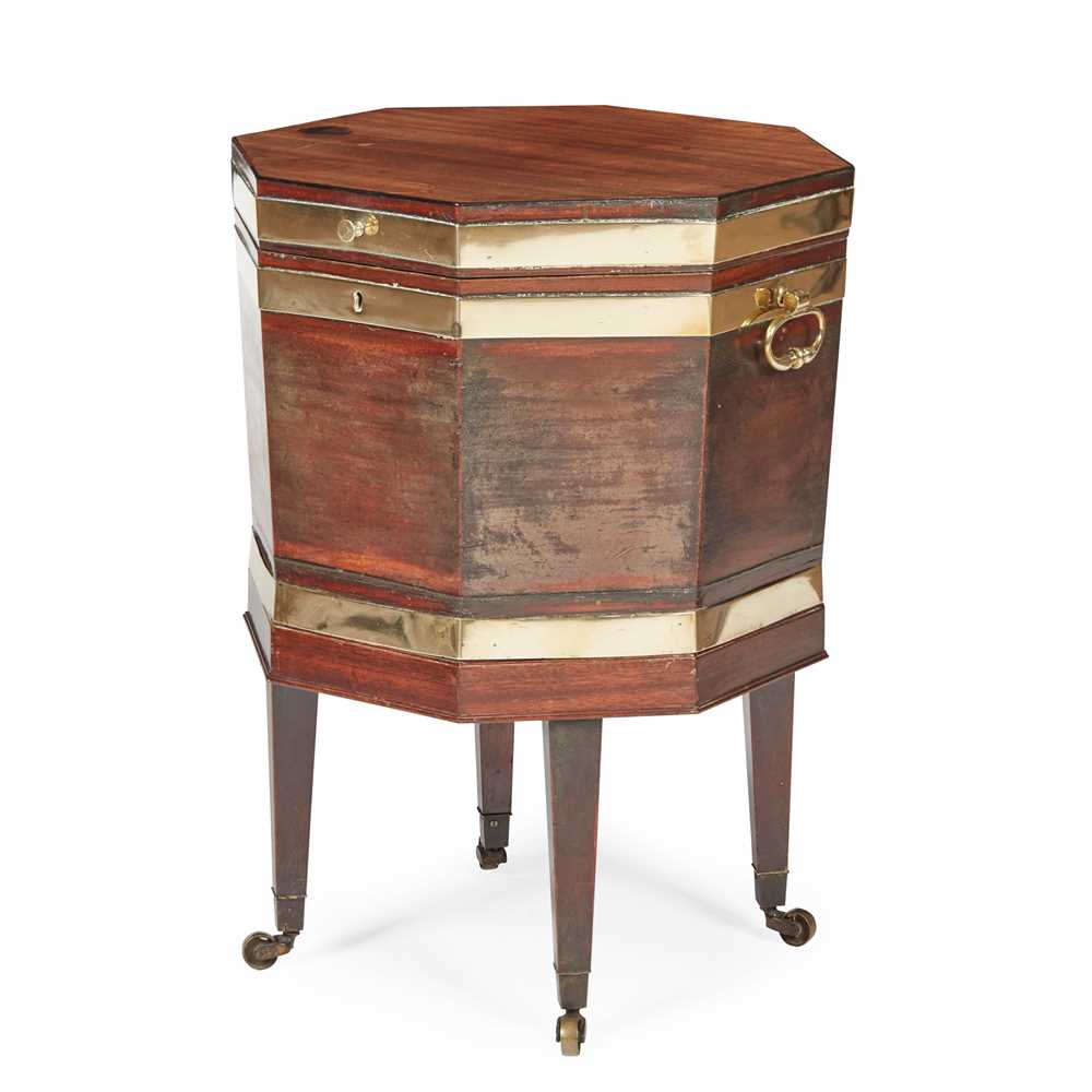 GEORGE III MAHOGANY BRASS BANDED