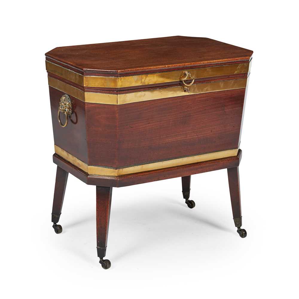 GEORGE III MAHOGANY BRASS BANDED