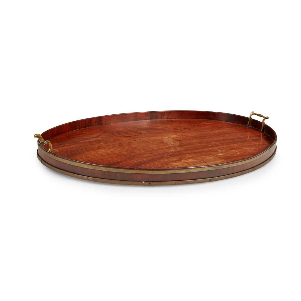 GEORGE III MAHOGANY BRASS BANDED