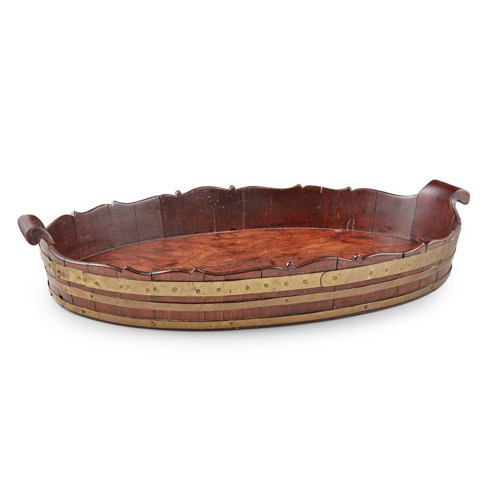 GEORGE III MAHOGANY BRASS BANDED