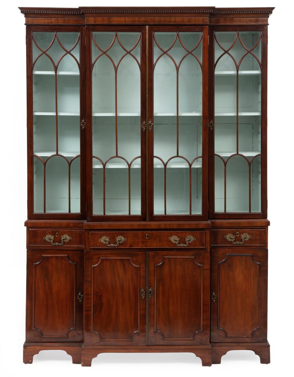 GEORGE III MAHOGANY BREAKFRONT
