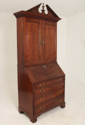GEORGE III MAHOGANY BUREAU BOO