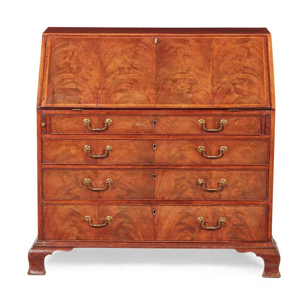 GEORGE III MAHOGANY BUREAU MID 18TH