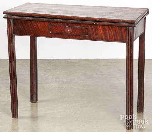 GEORGE III MAHOGANY CARD TABLE,