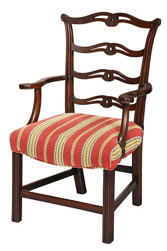 GEORGE III MAHOGANY CARVED RIBBON
