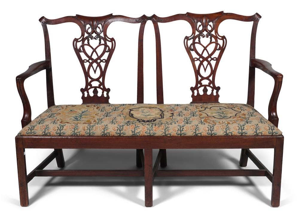 GEORGE III MAHOGANY CHAIRBACK