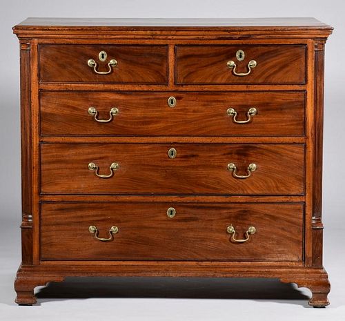 GEORGE III MAHOGANY CHEST OF