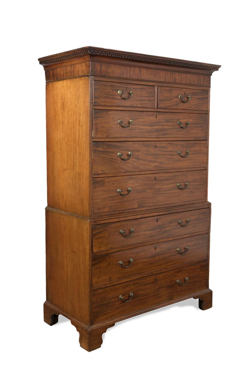GEORGE III MAHOGANY CHEST ON