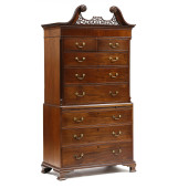 GEORGE III MAHOGANY CHEST ON C