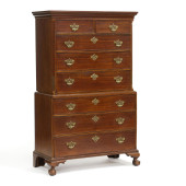 GEORGE III MAHOGANY CHEST ON C