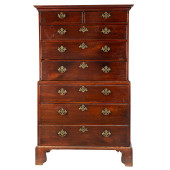 GEORGE III MAHOGANY CHEST ON C