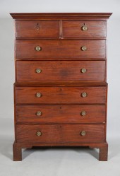 GEORGE III MAHOGANY CHEST ON C