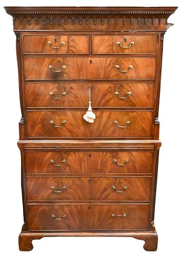 GEORGE III MAHOGANY CHEST ON