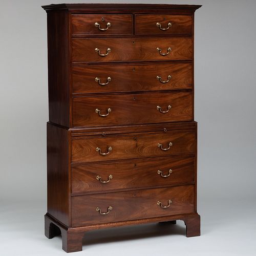 GEORGE III MAHOGANY CHEST ON CHEST5