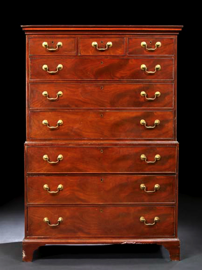 George III Mahogany Chest-On-Chest,