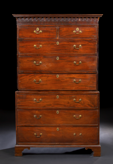 George III Mahogany Chest-on-Chest,