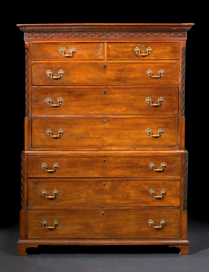George III Mahogany Chest-on-Chest,