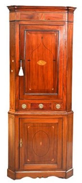 GEORGE III MAHOGANY CORNER CAB