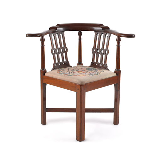 George III mahogany corner chair
