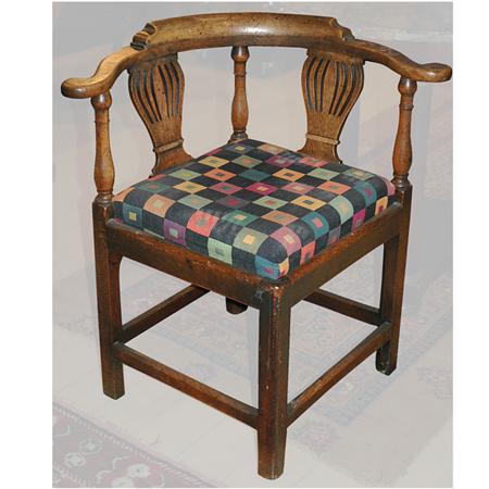 George III Mahogany Corner Chair