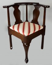 GEORGE III MAHOGANY CORNER CHA
