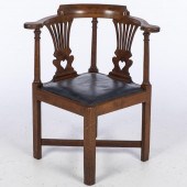 GEORGE III MAHOGANY CORNER CHA