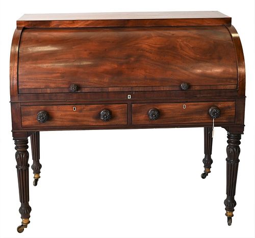 GEORGE III MAHOGANY CYLINDER ROLL
