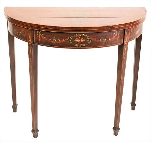 GEORGE III MAHOGANY DEMILUNE GAME