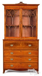 GEORGE III MAHOGANY DESK AND B
