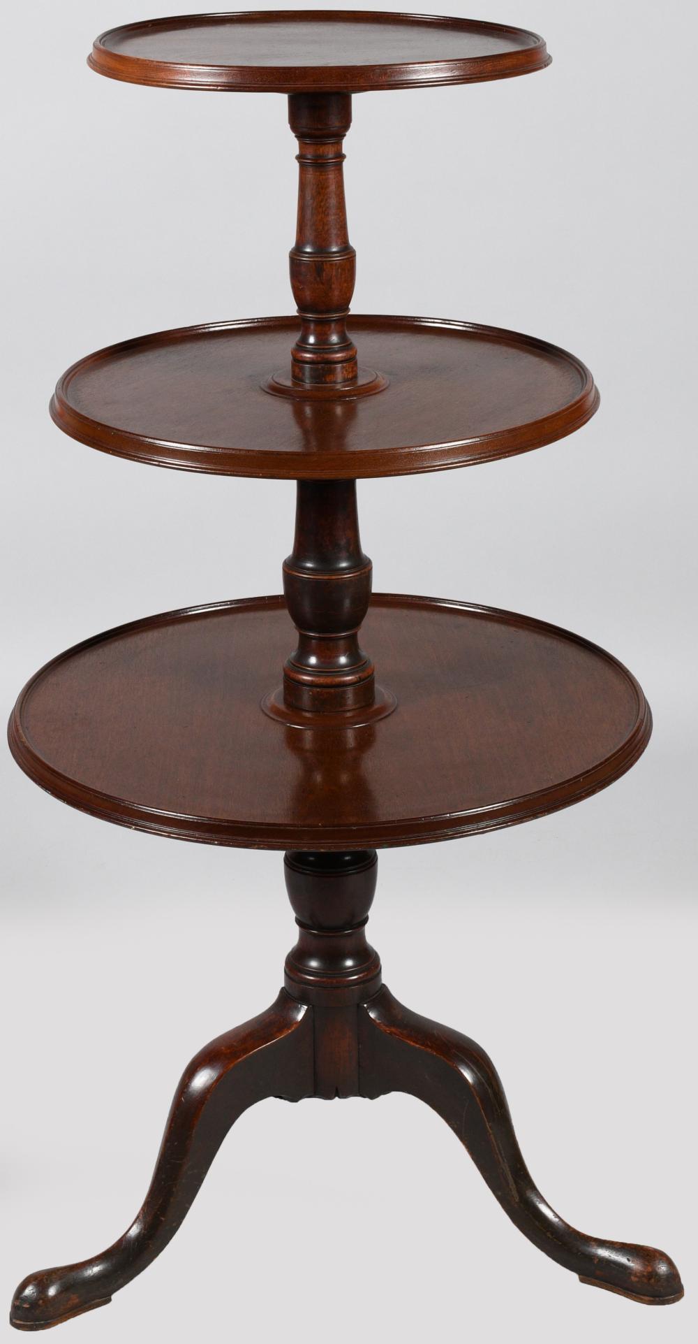 GEORGE III MAHOGANY DUMBWAITER,