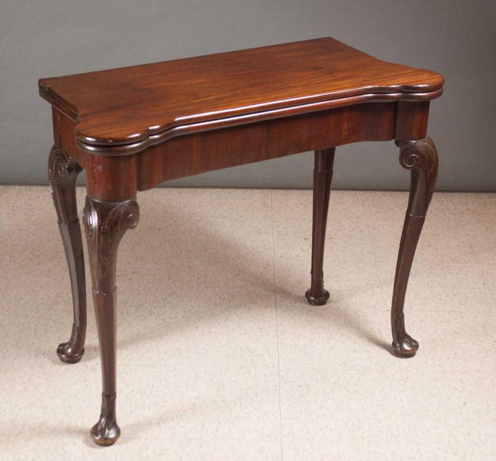 GEORGE III MAHOGANY GAME TABLE,