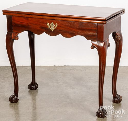 GEORGE III MAHOGANY GAMES TABLE,