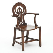 GEORGE III MAHOGANY HALL ARMCH
