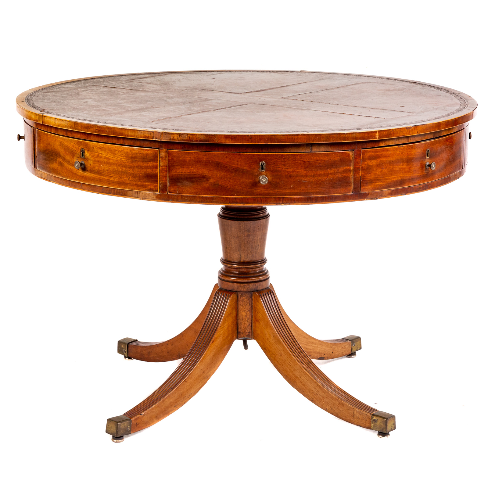 GEORGE III MAHOGANY LEATHER TOP