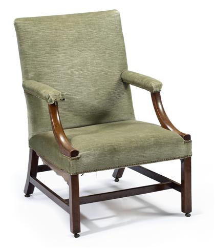 George III mahogany library chair